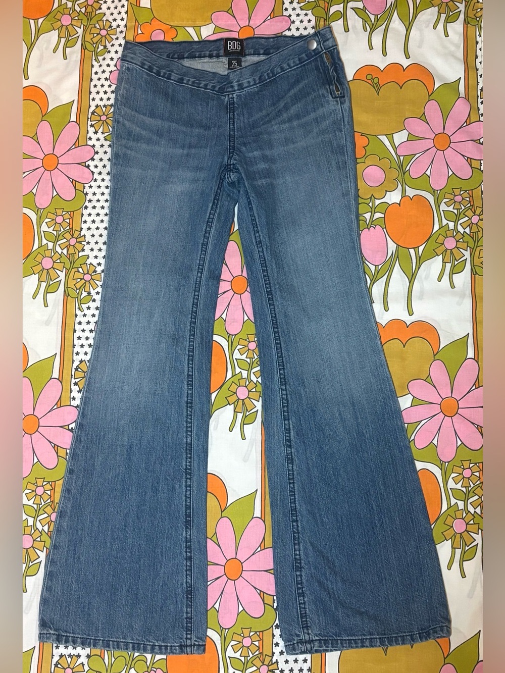 Y2K Low Rise Side-Zip Flares 100% Cotton